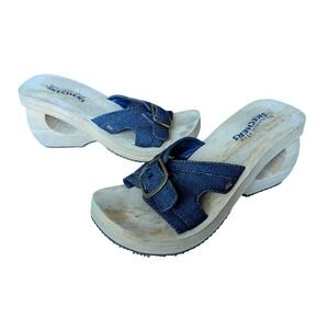 Skechers Something Else Y2K Denim Platform Sandals VTG Chunky 7.5